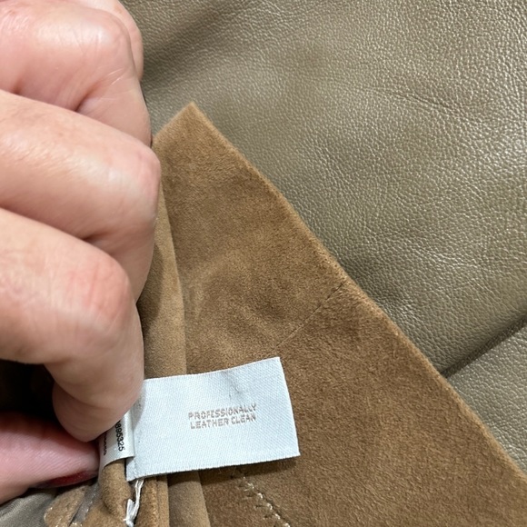 Chico’s sz3 Leather Suede Tan lightweight snaps jacket 16/18 XL GUC SOFT - Picture 9 of 9